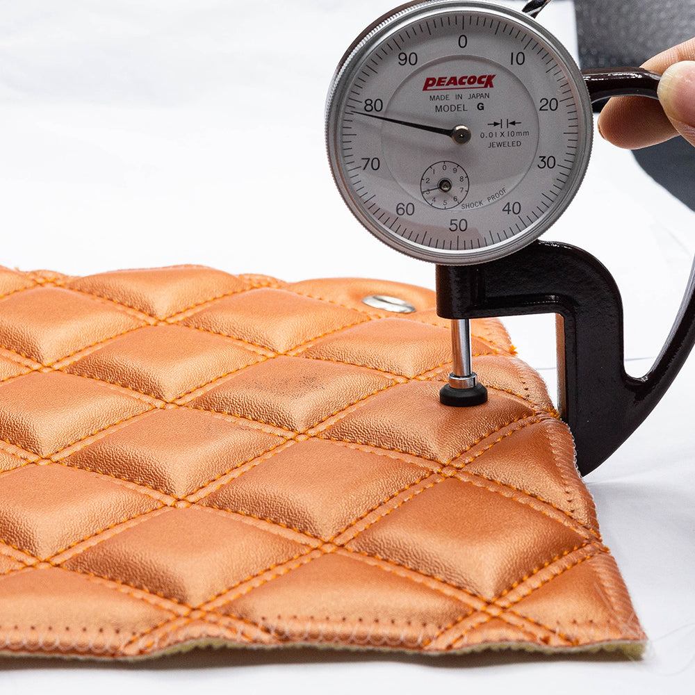 Classical Square Stitching Quilting Sponge Abrasion-Resistant Synthetic Leather For Car Foot Mat