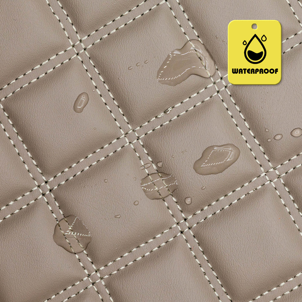 Classical Square Stitching Quilting Sponge Abrasion-Resistant Synthetic Leather For Car Foot Mat