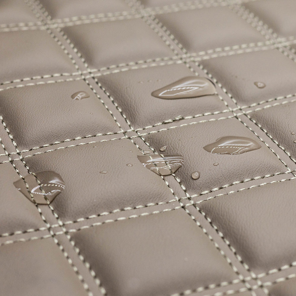 Classical Square Stitching Quilting Sponge Abrasion-Resistant Synthetic Leather For Car Foot Mat