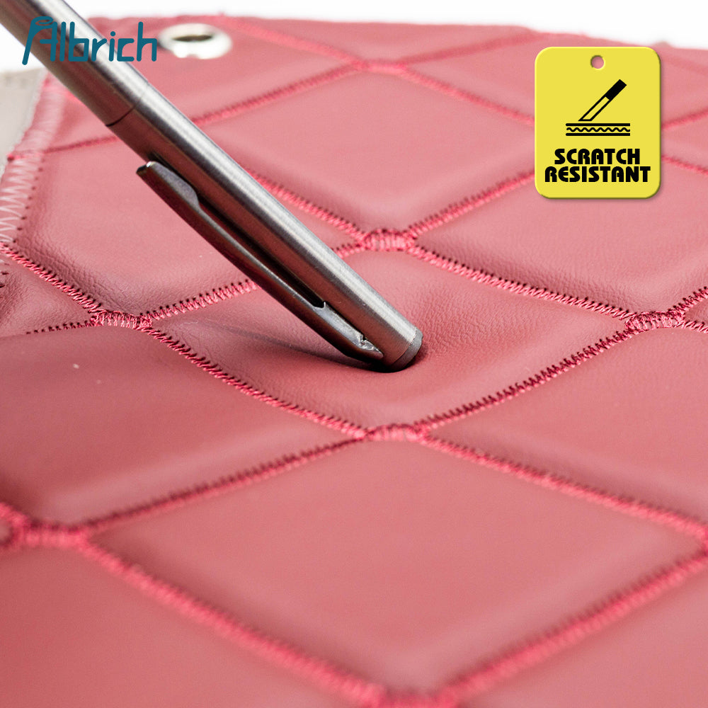 Classical Square Stitching Quilting Sponge  Abrasion-Resistant Synthetic Leather For Car Foot Mat