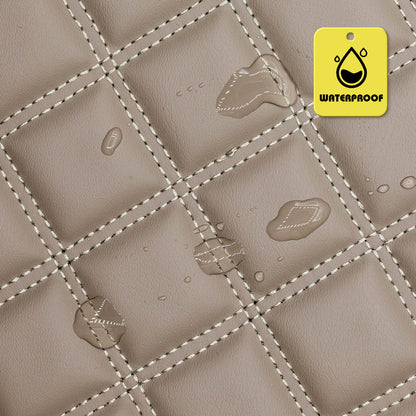 Classical Square Stitching Quilting Sponge  Abrasion-Resistant Synthetic Leather For Car Foot Mat